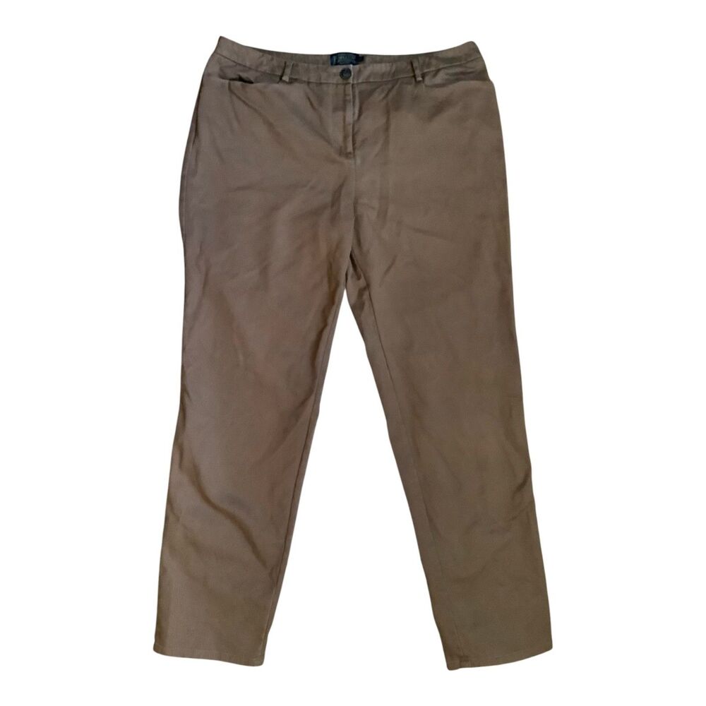 Pendleton Womens Pants Size 14 Tan Khaki Straight Leg Trouser Flat Front Career
